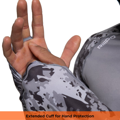 Performance Cooling Hoodie with Gaiter - Mix Print - Dark Grey