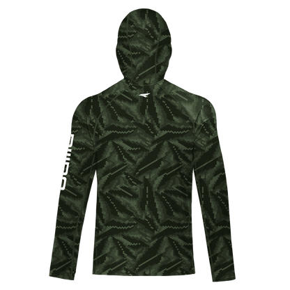 Performance Cooling Hoodie with Gaiter - Full Print - Dark Green