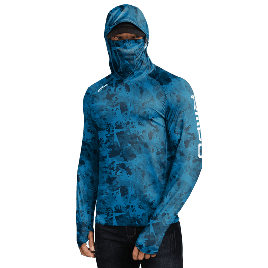 Performance Cooling Hoodie with Gaiter - Full Print - Dark Blue